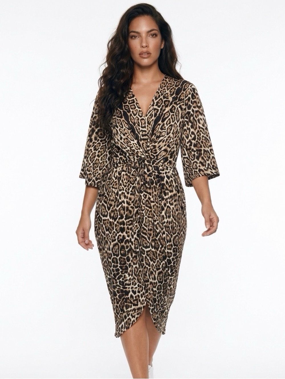 Leopard Print Kimono Dress (Rack 9) - Picture 1 of 11